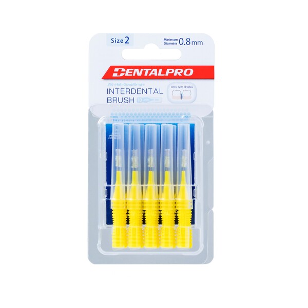 E-shop DentalPro I Shaped 2 medzizubná kefka žltá 10 ks