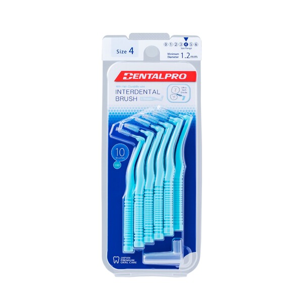 E-shop DentalPro L Shaped 4 medzizubná kefka modrá 10 ks
