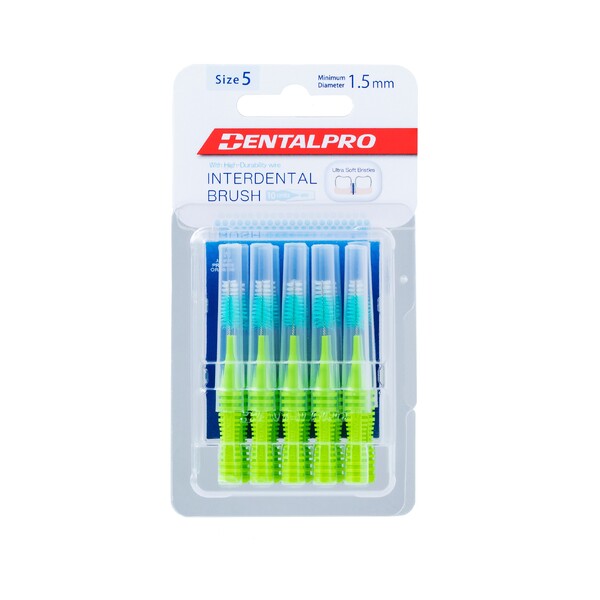 E-shop DentalPro I Shaped 5 medzizubná kefka zelená 10 ks