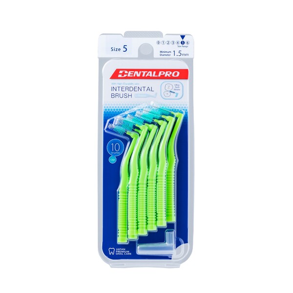 E-shop DentalPro L Shaped 5 medzizubná kefka zelená 10 ks