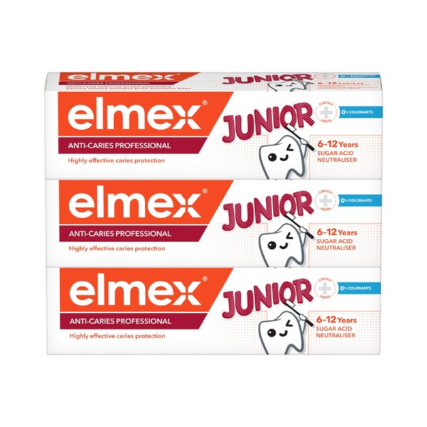 E-shop Elmex Anti-Caries Professional Junior detská zubná pasta 3×75 ml