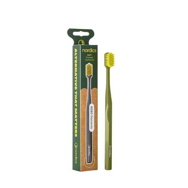 E-shop Nordics Premium Soft Dark Green zubná kefka