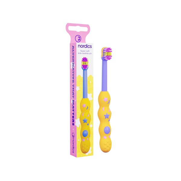 E-shop Nordics Premium Baby Soft 4080 Yellow detská zubná kefka