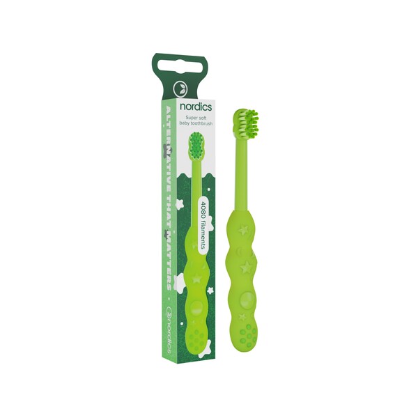 E-shop Nordics Premium Baby Soft 4080 Green detská zubná kefka