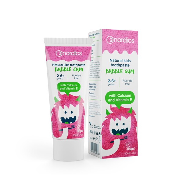 E-shop Nordics Kids Bubble Gum detská zubná pasta 50 ml