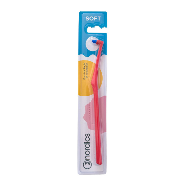 E-shop Nordics Premium Single Tuft Soft Red jednozväzková kefka