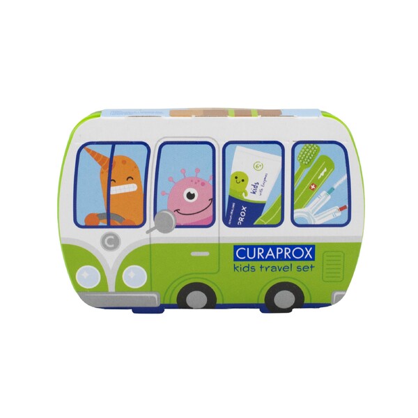 E-shop Curaprox Travel Set Kids cestovná sada pre deti - zelená