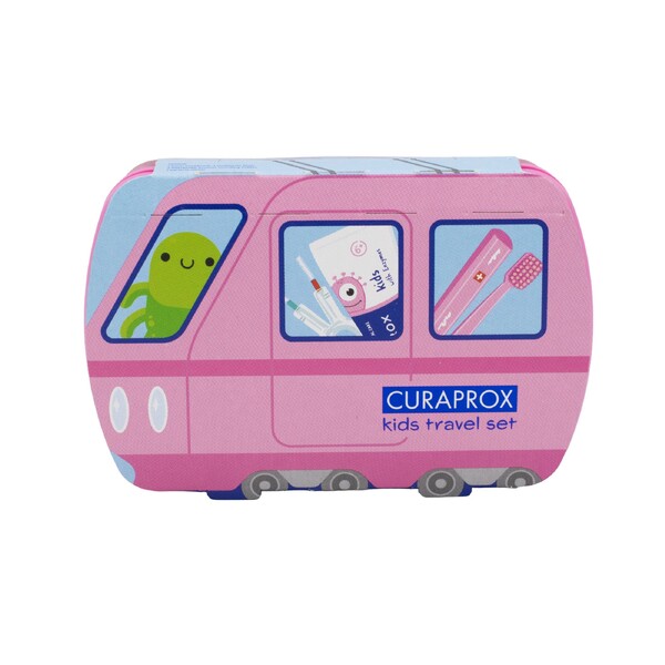 E-shop Curaprox Travel Set Kids cestovná sada pre deti - ružová