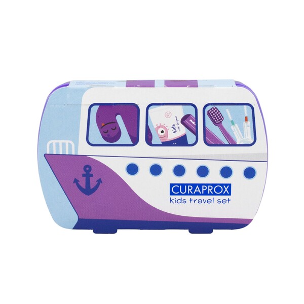 E-shop Curaprox Travel Set Kids cestovná sada pre deti - fialová