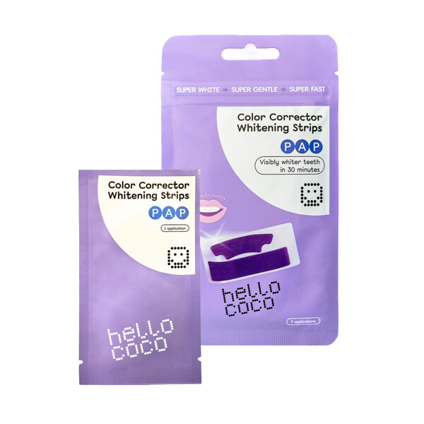E-shop Hello Coco PAP bieliace pásky na zuby s korektorom farieb 7×2 ks