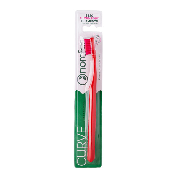 E-shop Nordics Curve Ultra Soft Red/Red zubná kefka