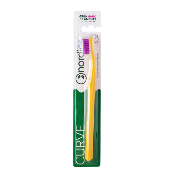 E-shop Nordics Curve Hard Yellow/Purple zubná kefka