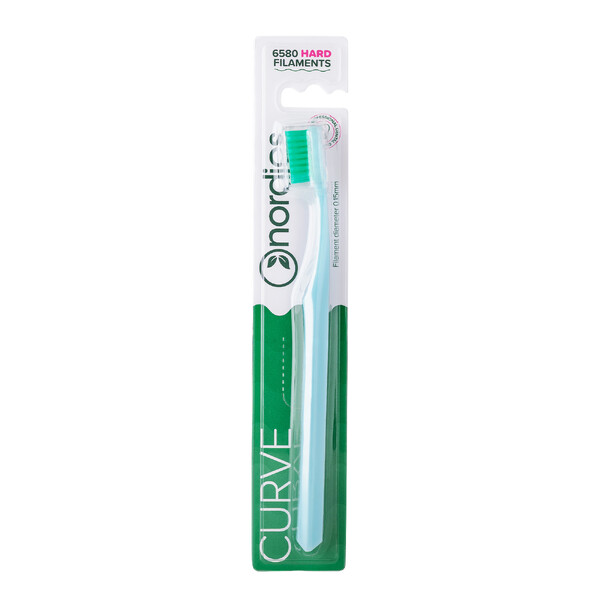 E-shop Nordics Curve Hard Light Blue/Green zubná kefka