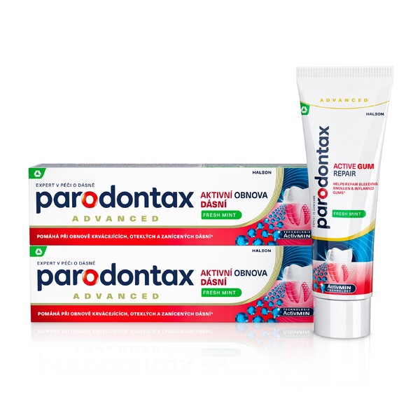 E-shop Parodontax aktívna obnova ďasien Fresh Mint zubná pasta 2×75 ml