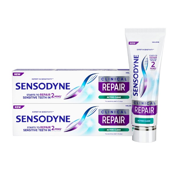 E-shop Sensodyne Clinical Repair Active Clean zubná pasta 2×75 ml