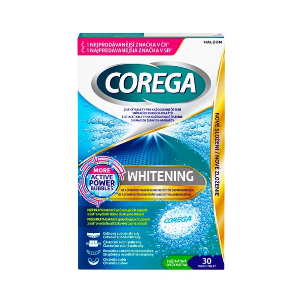 E-shop Corega Tabs Whitening čistiace tablety 30 ks