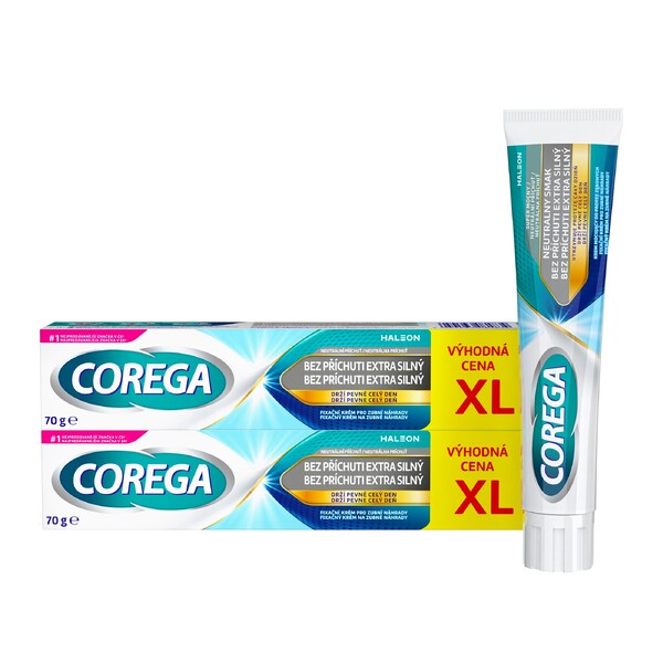 E-shop Corega Extra Strong Neutral fixačný krém 2x70 g