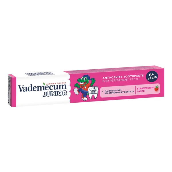E-shop Vademecum Junior 6+ Strawberry detská zubná pasta 75 ml