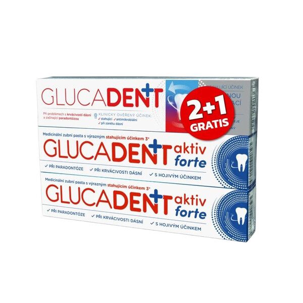 E-shop Glucadent Aktiv Forte zubná pasta 2×75 ml + pasta zadarmo