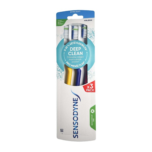 E-shop Sensodyne Deep Clean Extra Soft zubná kefka 3 ks