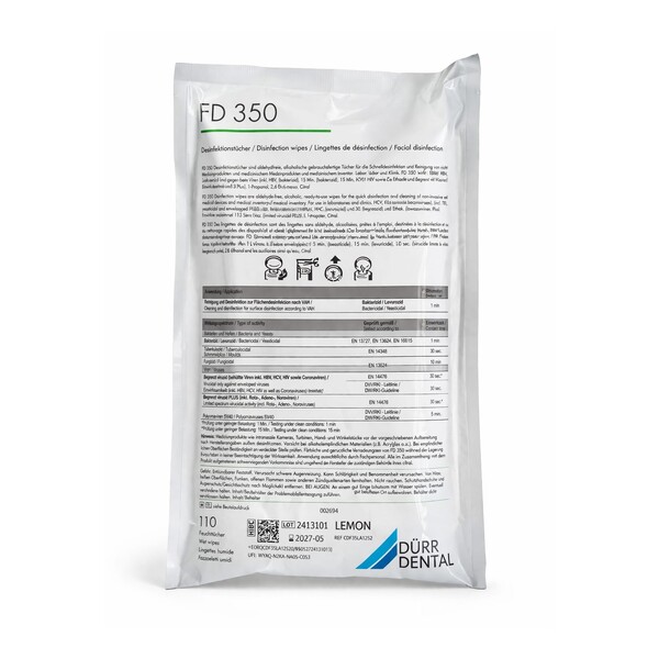 E-shop Dürr FD 350 Lemon náhradné dezinfekčné obrúsky 110 ks