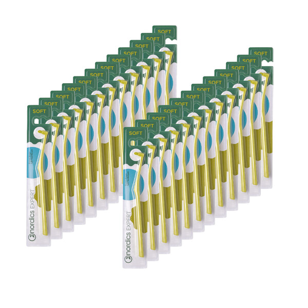 E-shop Nordics Premium Single Tuft Soft Green jednozväzková kefka 24 ks