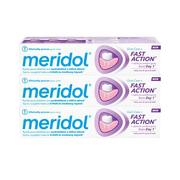 E-shop Meridol Fast Action zubná pasta 3×75 ml