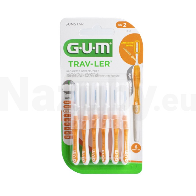 GUM Trav-Ler mezizubné kefky 0,9 mm oranžové 6 ks