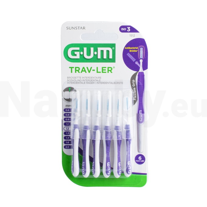 GUM Trav-Ler medzizubné kefky 1,2 mm fialové 6 ks