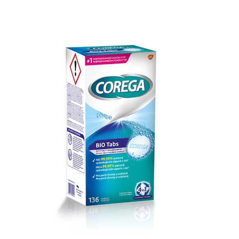 Corega Antibakteriálne čistiace tablety 136 ks