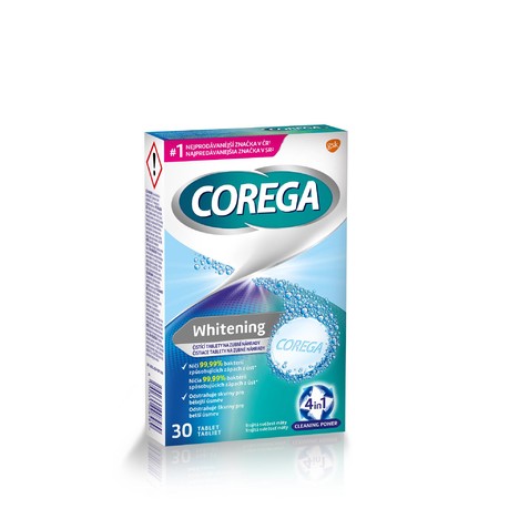 Corega Tabs Whitening čistiace tablety 30 ks