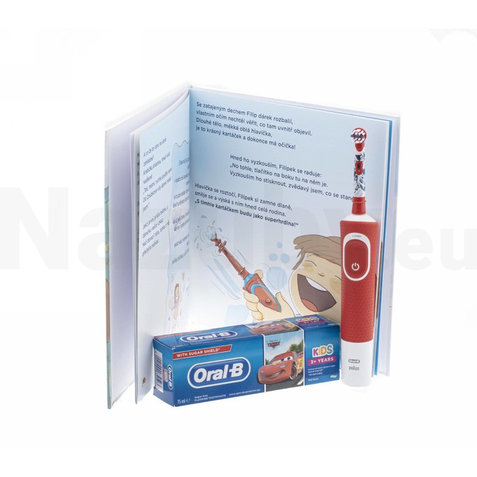 Braun Oral-B Kids Cars zubná kefka + zubná pasta + knižka