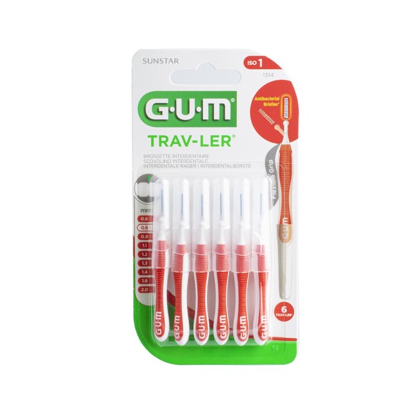 GUM Trav-Ler medzizubné kefky 0,8 mm červené 6 ks