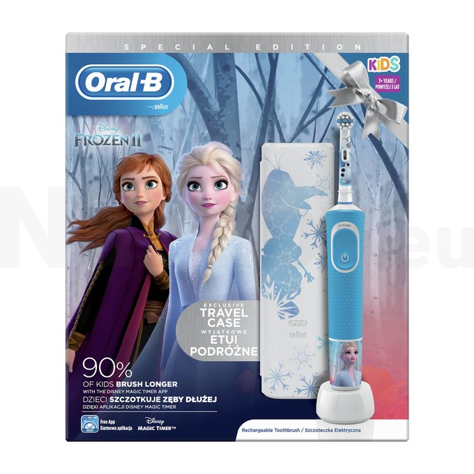 Oral-B Vitality Kids Frozen detská zubná kefka + cestovné puzdro