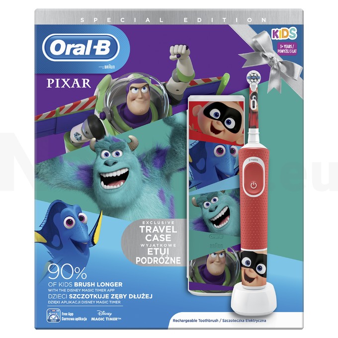 Oral-B Vitality Kids Pixar detská zubná kefka + cestovné puzdro