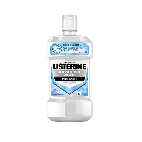 Listerine Advanced White Mild Taste ústna voda 500 ml