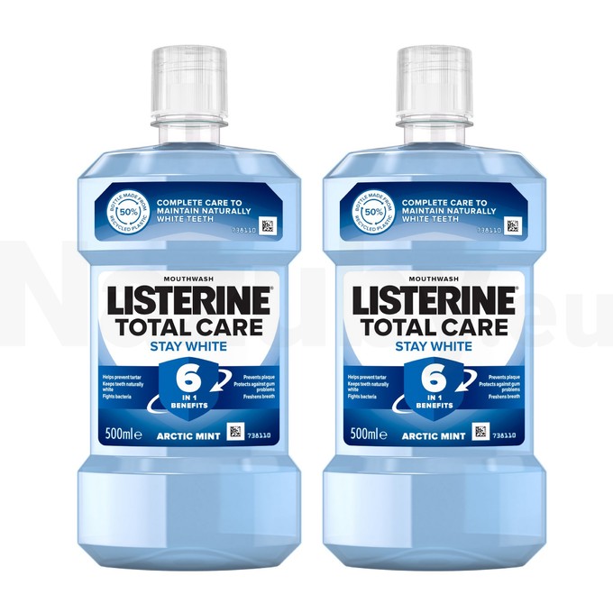 Listerine Total Care Stay White ústna voda 2x500 ml
