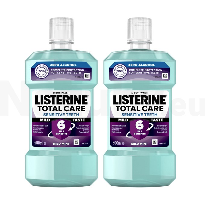 Listerine Total Care Sensitive Teeth Mild Taste ústna voda 2x500 ml