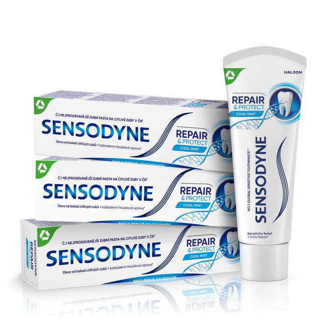 Sensodyne Repair & Protect Cool Mint zubná pasta 3x75 ml