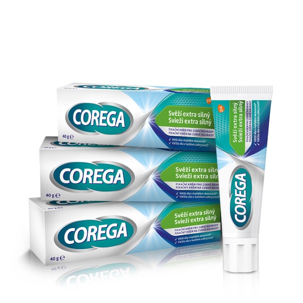 Corega Extra Strong svieži dych fixačný krém 3x40 g