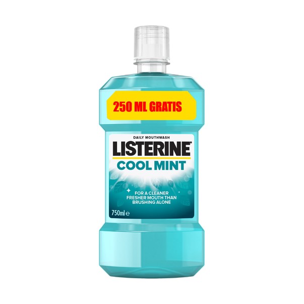 Listerine Cool Mint ústna voda 500 ml + 250 ml zadarmo