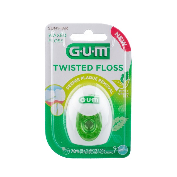 GUM Twisted Floss voskovaná zubná niť 30 m