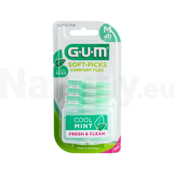 GUM Soft Picks Comfort Flex Regular/Medium Mint medzizubná kefka 40 ks