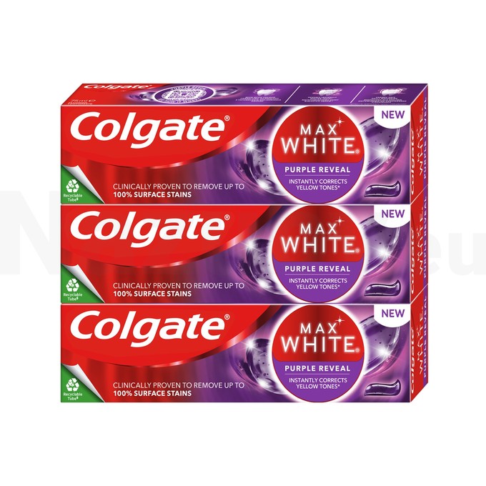 Colgate Max White Purple Reveal zubná pasta 3x75ml