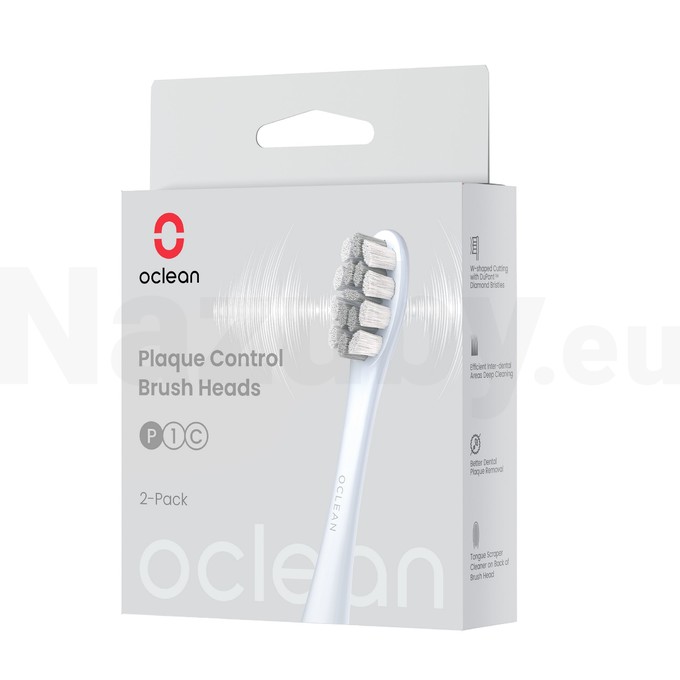 Oclean P1C9 Plaque Control Silver náhradné hlavice 2 ks
