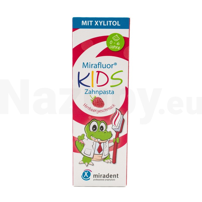 Miradent Mirafluor Kids Raspberry detská zubná pasta 75 ml