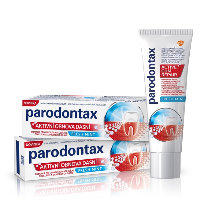 Parodontax aktívna obnova ďasien Fresh Mint zubná pasta 2×75 ml