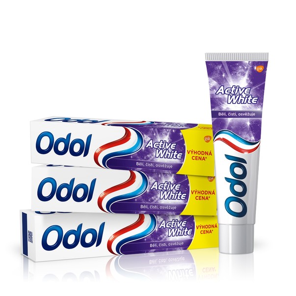Odol Active White bieliaca zubná pasta 3x125 ml