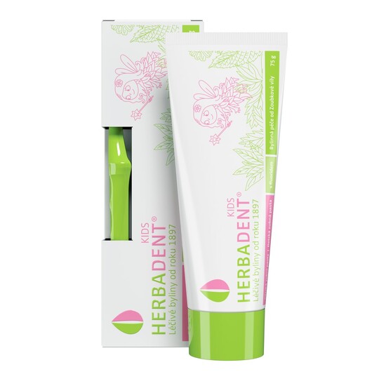 Herbadent Kids zubná pasta pre deti 1-6 75 g + zubná kafka