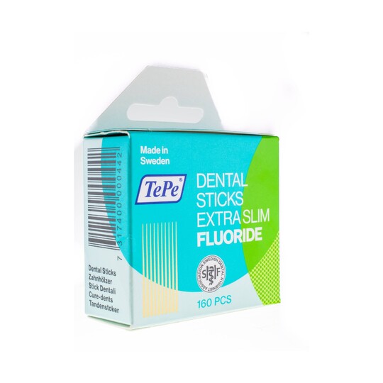 TePe Dental Sticks Slim brezová špáradlá s fluoridom, 125 ks